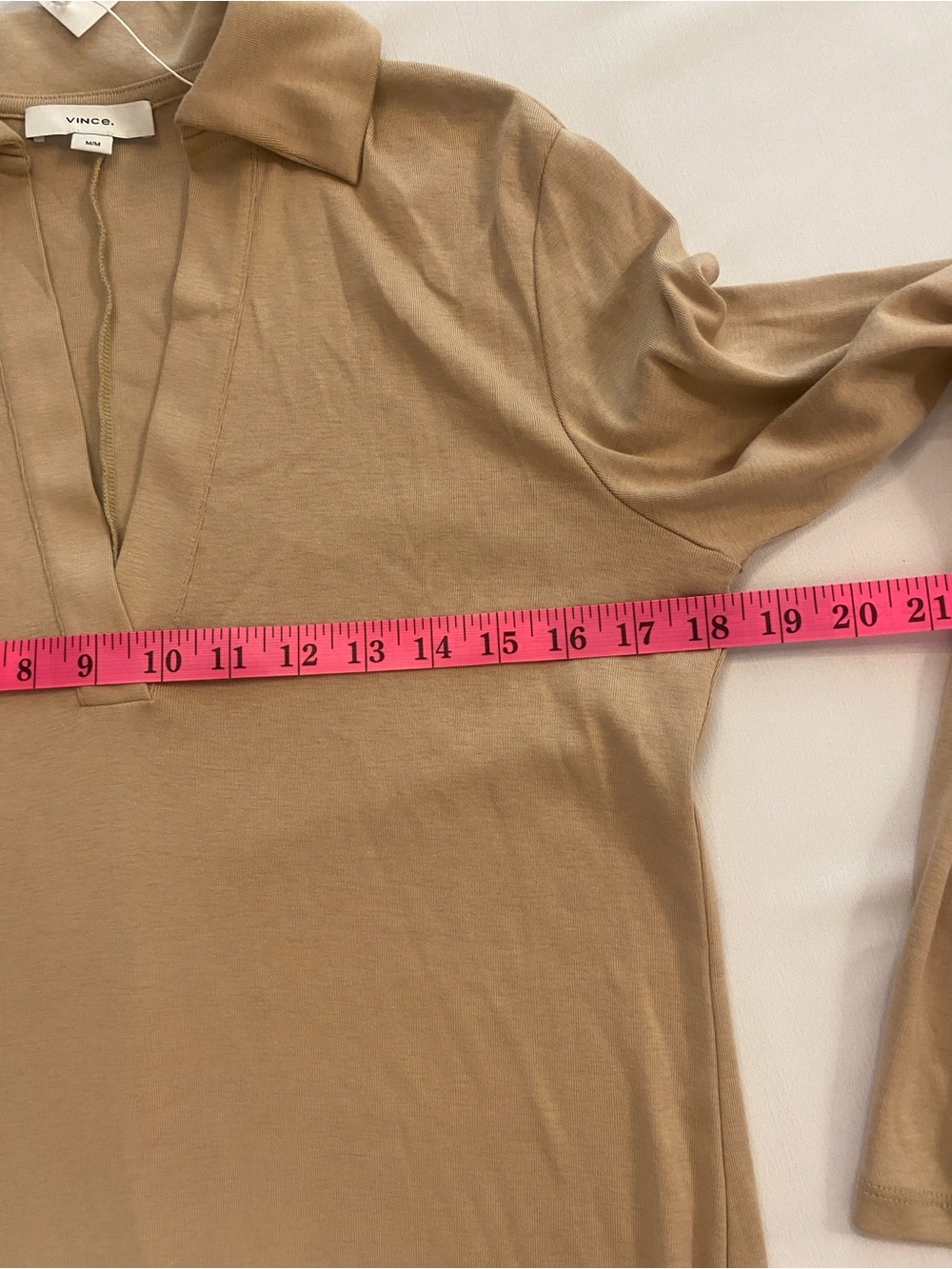 Vince Tan Long Sleeve Collared Polo Midi Long Shirt Dress NEW size medium - Picture 4 of 15